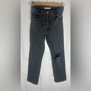 Levi's Jeans Womens 25x28 Wedgie Black Straight High Rise